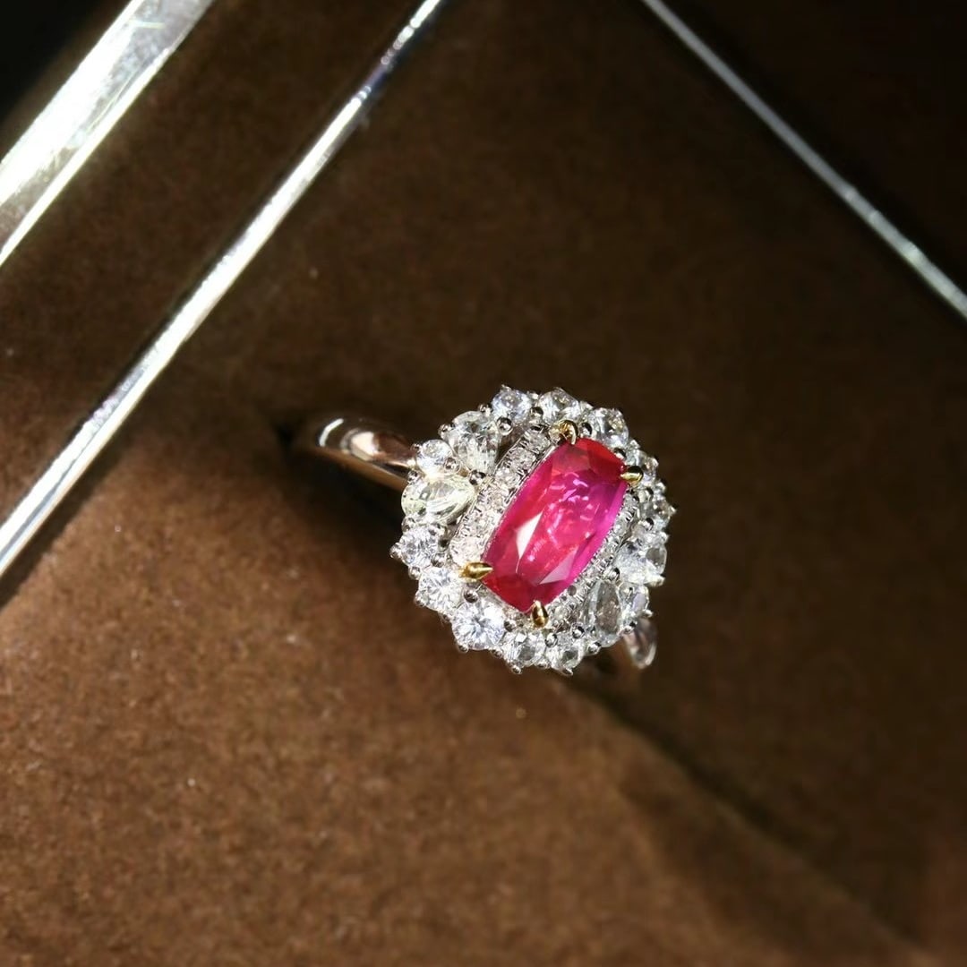 14k Gold 1.22 Ctw Natural Padparadscha Sapphire & Sapphire Ring - 2
