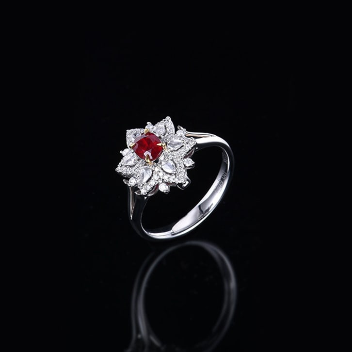 14k Gold 0.94 Ctw Natural Ruby & Diamond Ring/pendant( Without Chain ) - 3