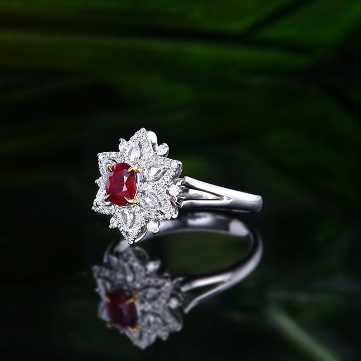 14k Gold 0.94 Ctw Natural Ruby & Diamond Ring/pendant( Without Chain ) - 4