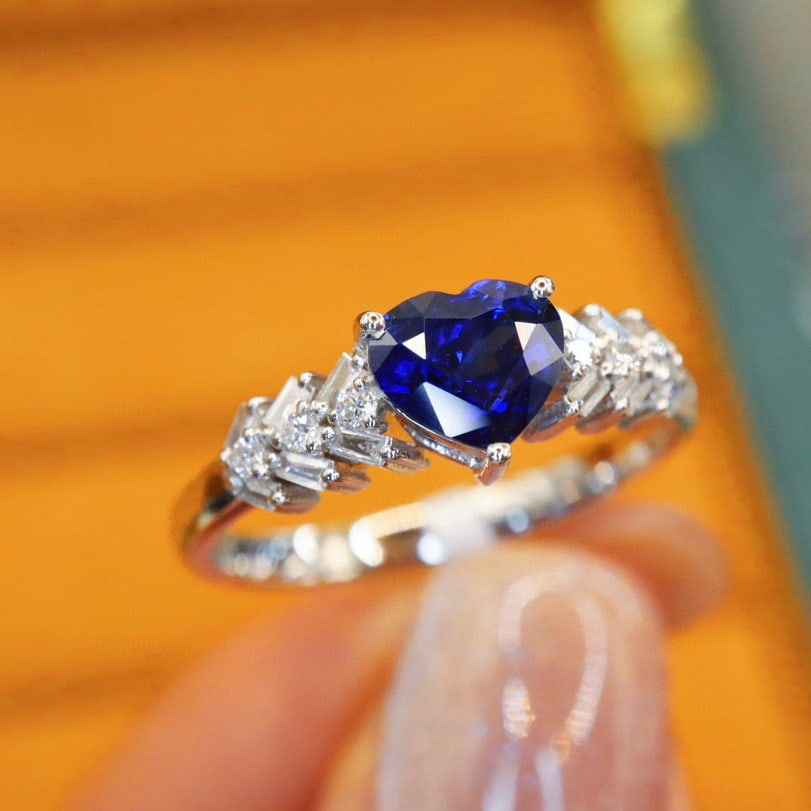 14k Gold 1.20 Ctw Natural Sapphire & Diamond Ring - 3