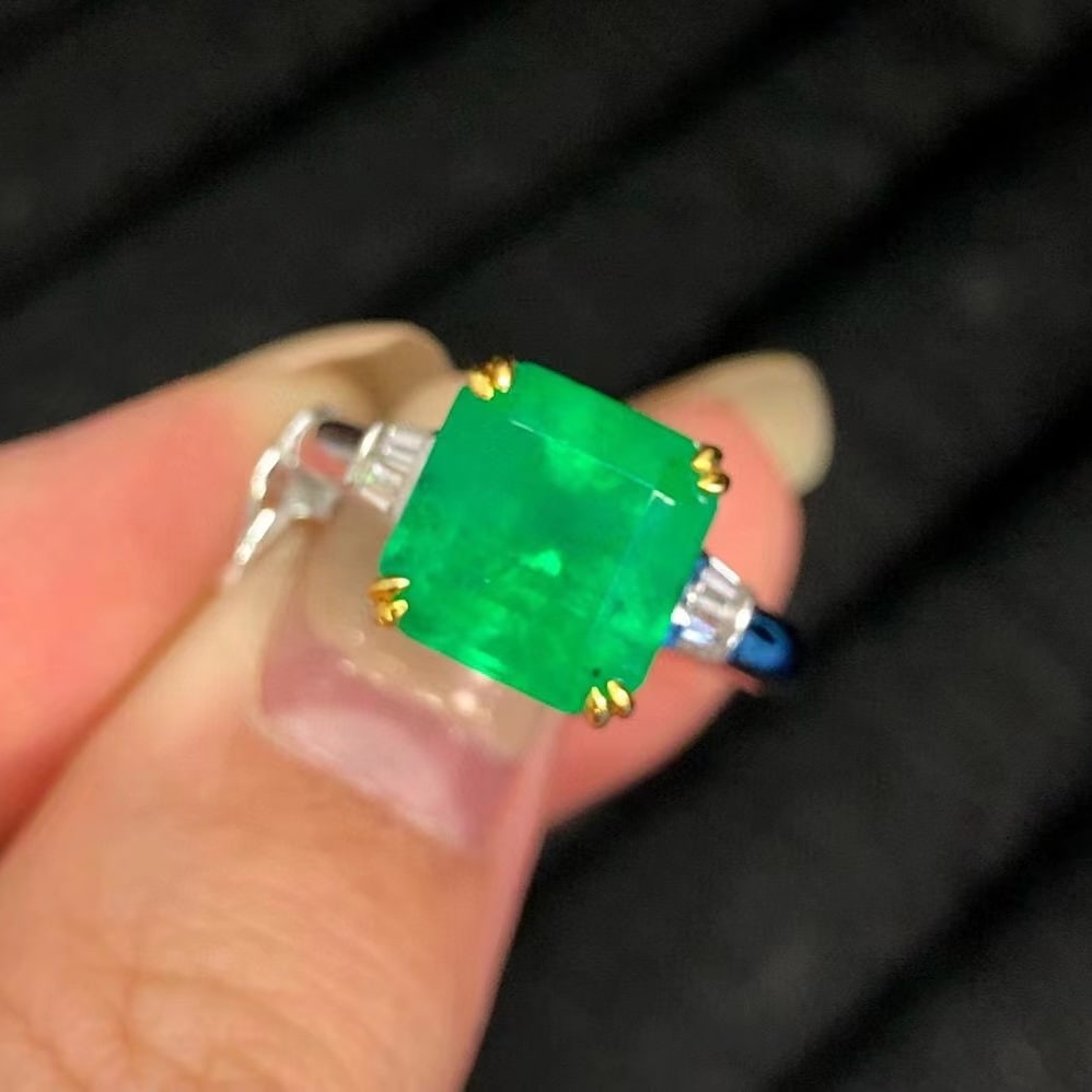 14k Gold 3.60 Ctw Natural Emerald & Diamond Ring - 3