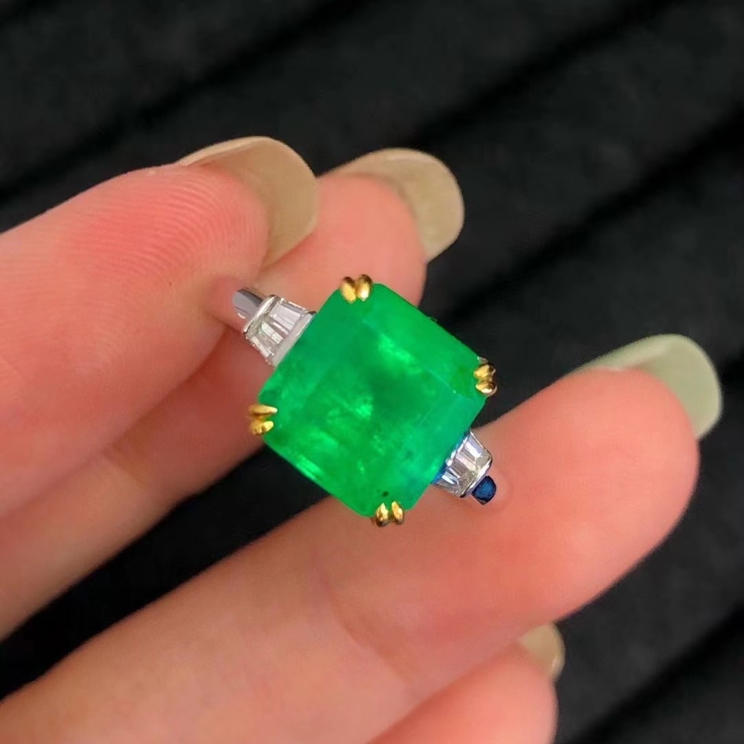 14k Gold 3.60 Ctw Natural Emerald & Diamond Ring - 4