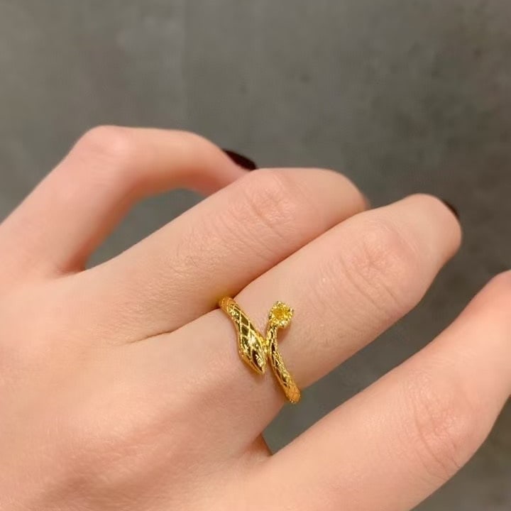 14k Gold 0.09 Ct Natural Yellow Diamond Ring - 5