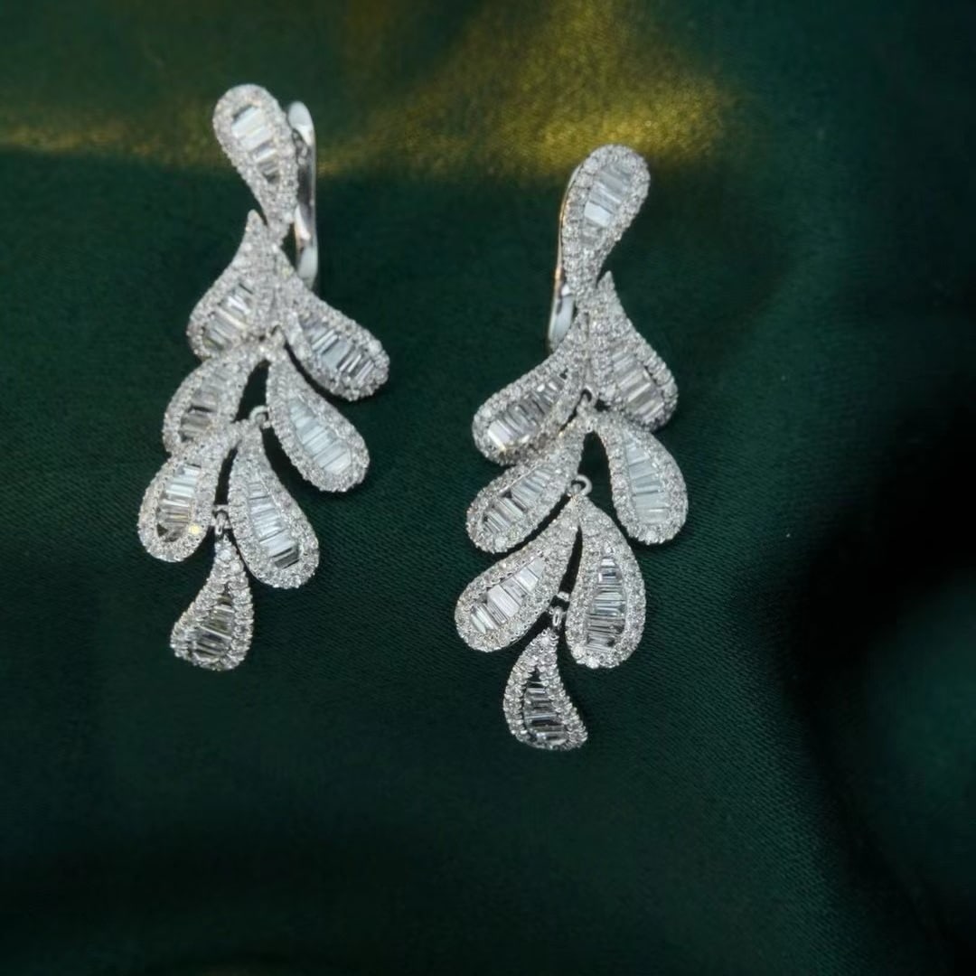 14k Gold 1.42 Ct Natural H Diamond Earrings - 3