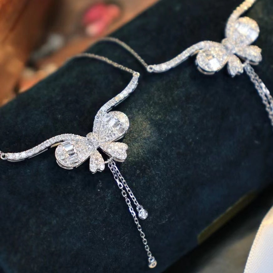 14k Gold 0.6 Ct Natural H Diamond Necklace - 4