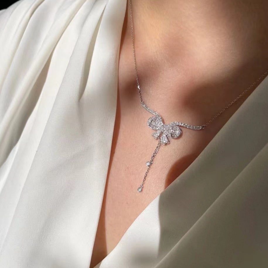 14k Gold 0.6 Ct Natural H Diamond Necklace - 5