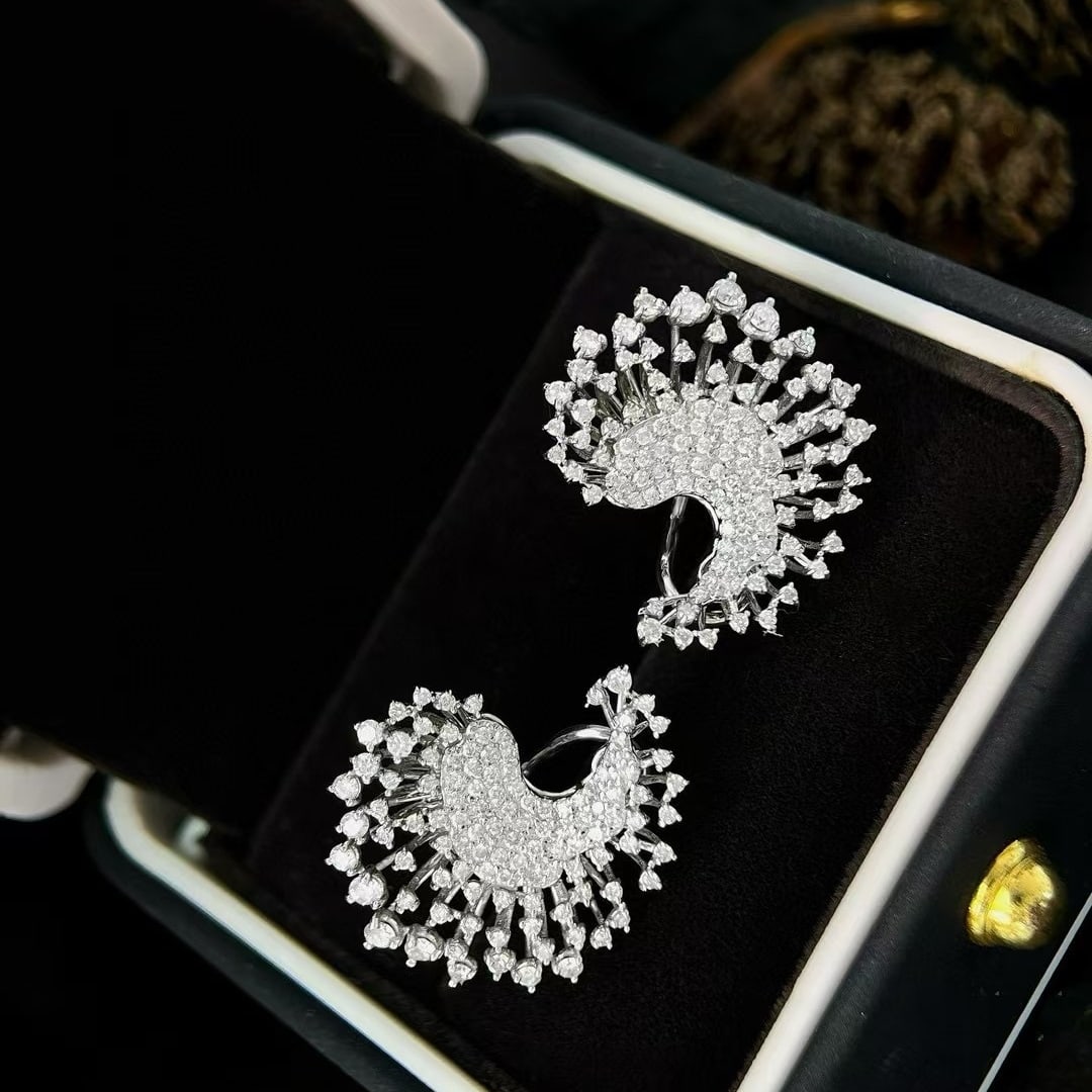 14k Gold 1.44 Ct Natural H Diamond Earrings - 4