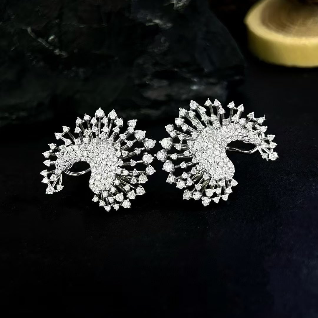 14k Gold 1.44 Ct Natural H Diamond Earrings - 5