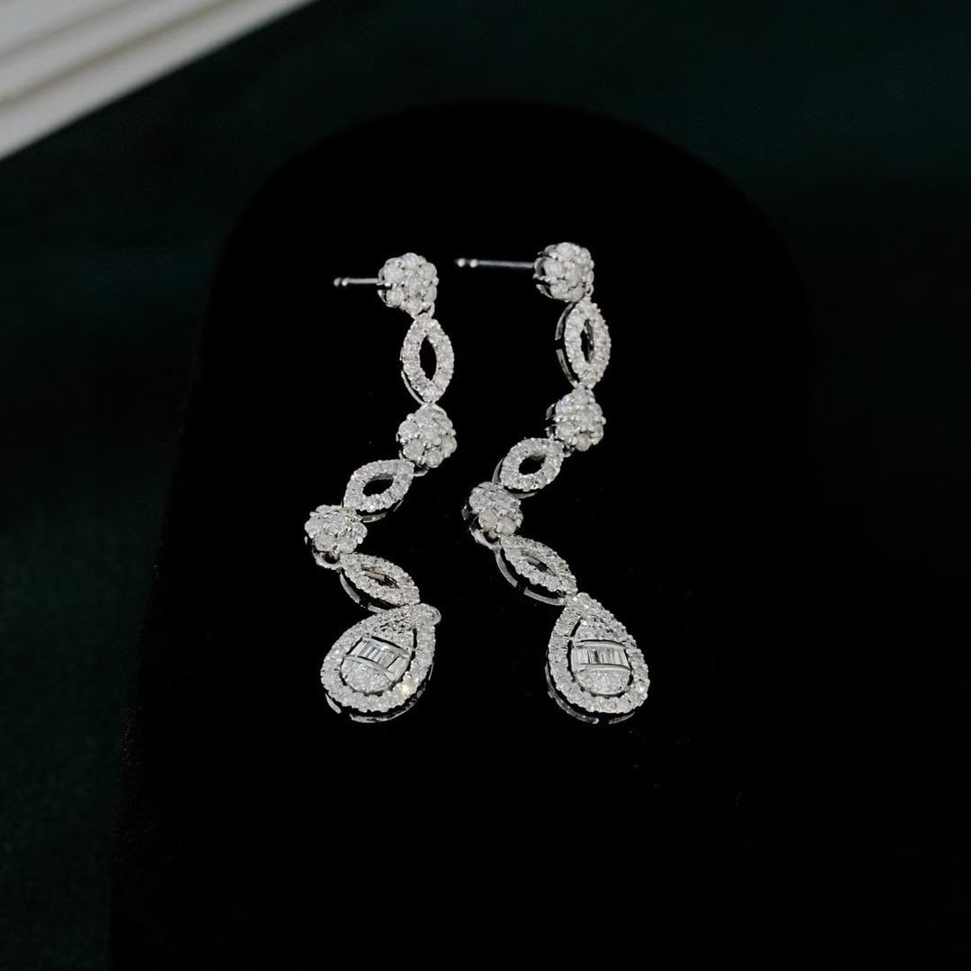14k Gold 1 Ct Natural H Diamond Earrings - 2