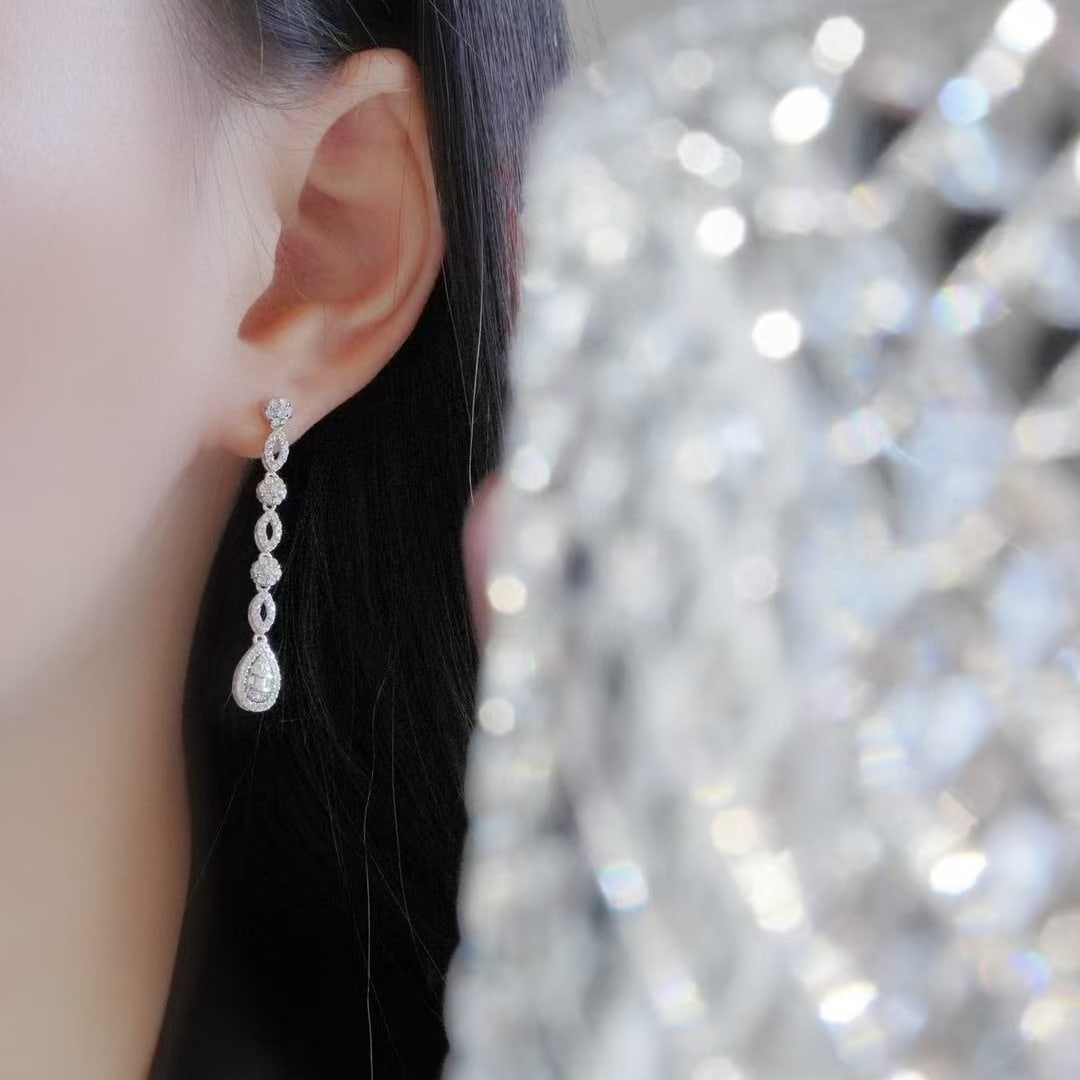14k Gold 1 Ct Natural H Diamond Earrings - 5