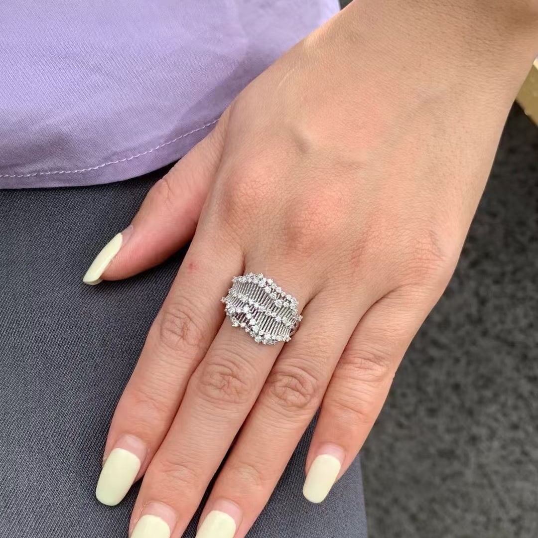 14k Gold 0.8 Ct Natural H Diamond Ring - 5