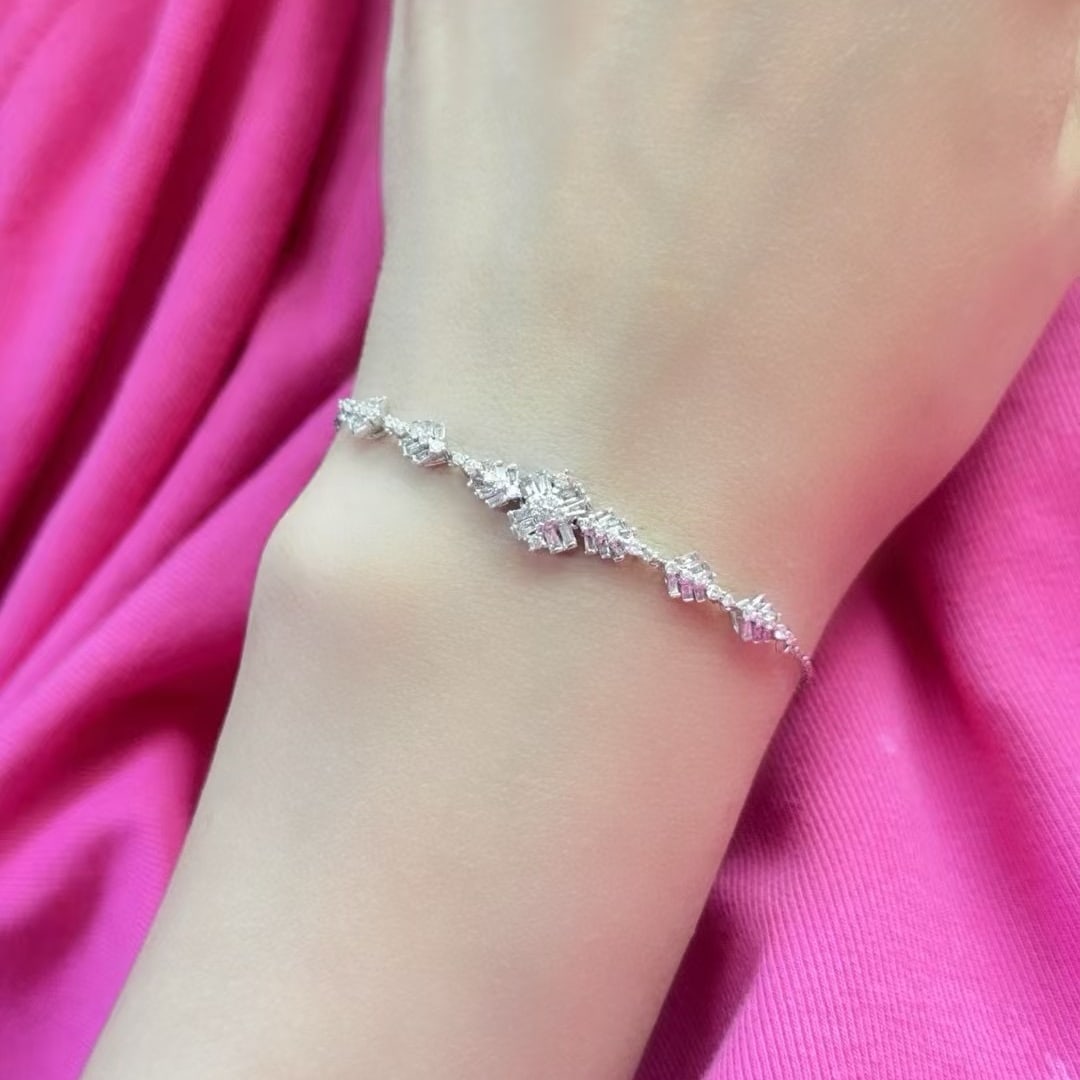 14k Gold 1 Ct Natural H Diamond Bracelet - 2