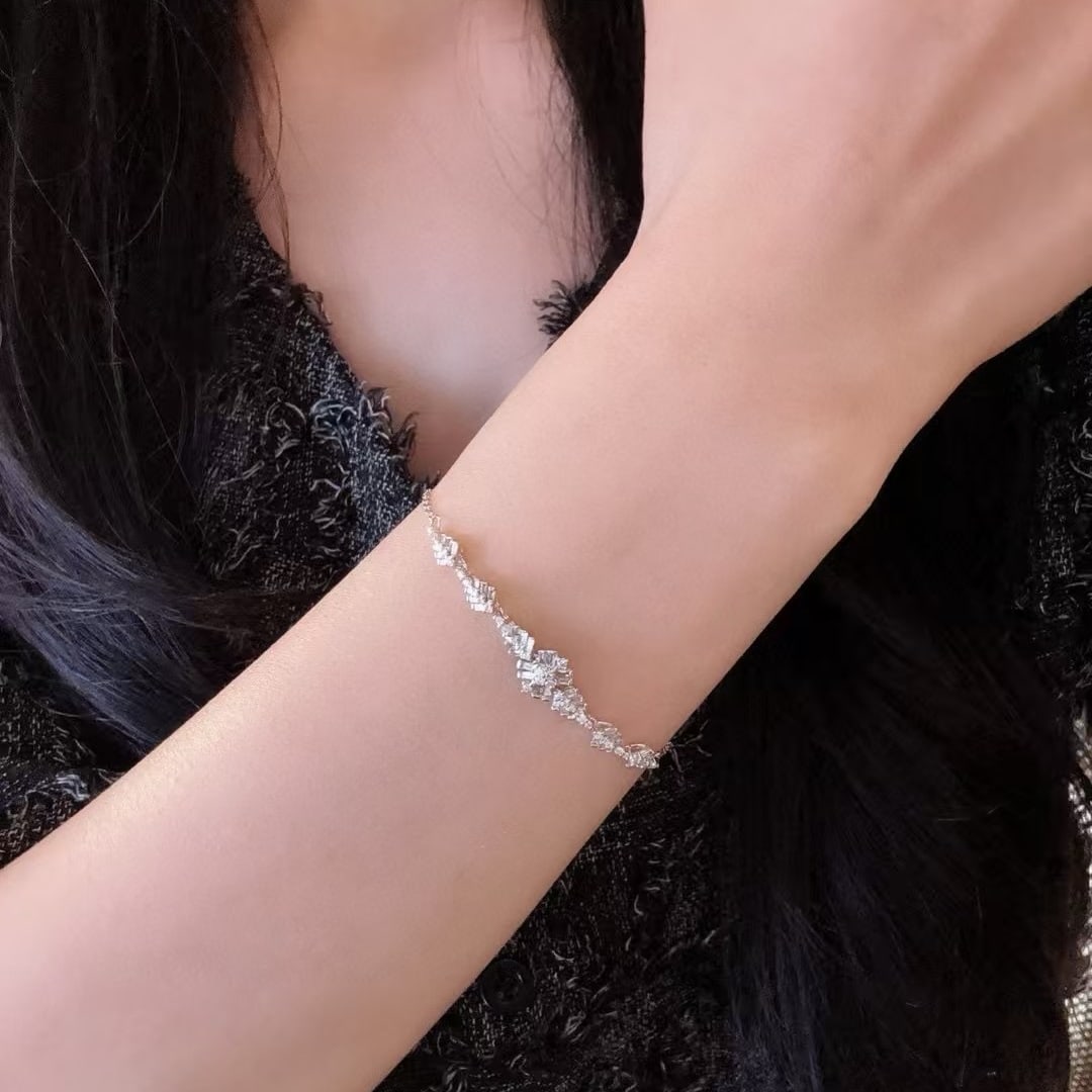 14k Gold 1 Ct Natural H Diamond Bracelet - 3
