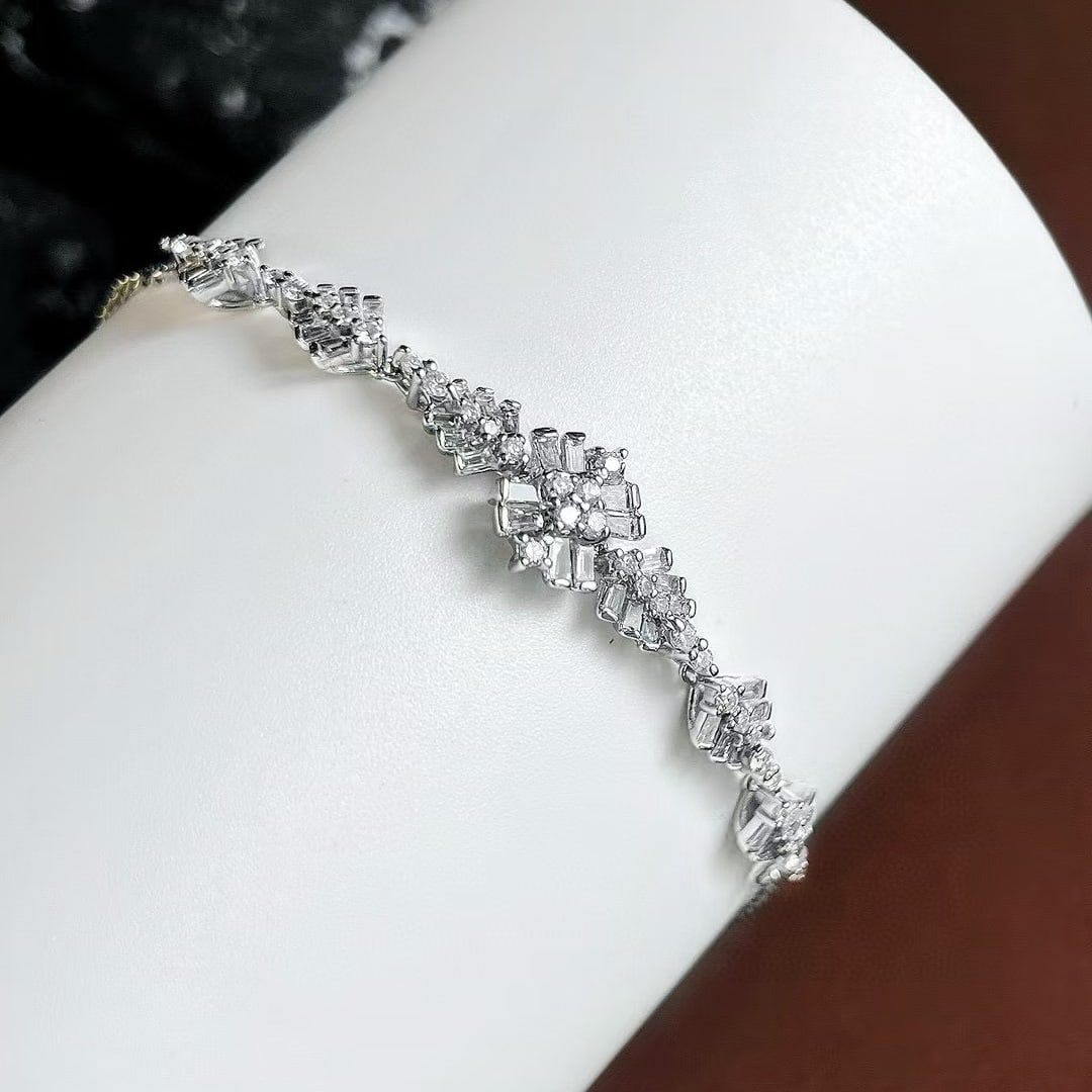 14k Gold 1 Ct Natural H Diamond Bracelet - 5