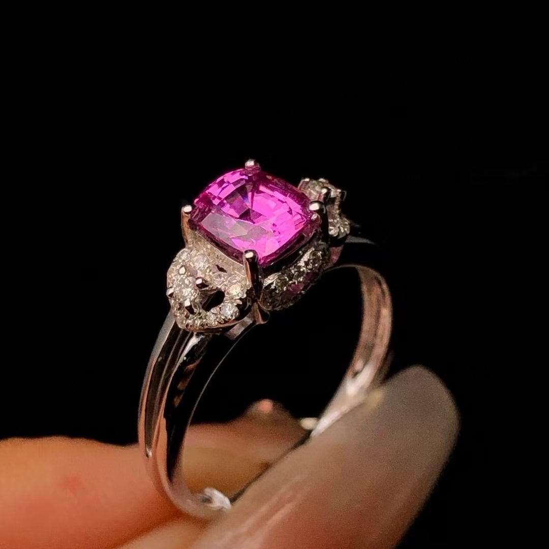14k Gold 1.46 Ctw Natural Sapphire & Diamond Ring - 3