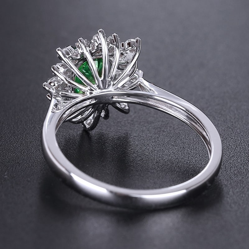 14k Gold 1.73 Ctw Natural Tsavorite & Diamond Ring - 2