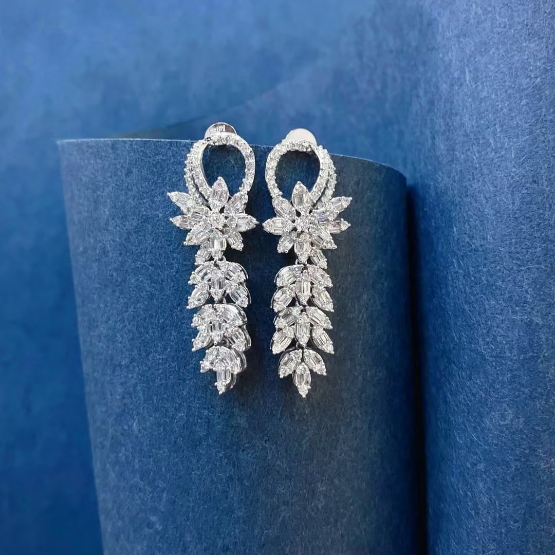 14k Gold 1.5 Ct Natural H Diamond Earrings - 2