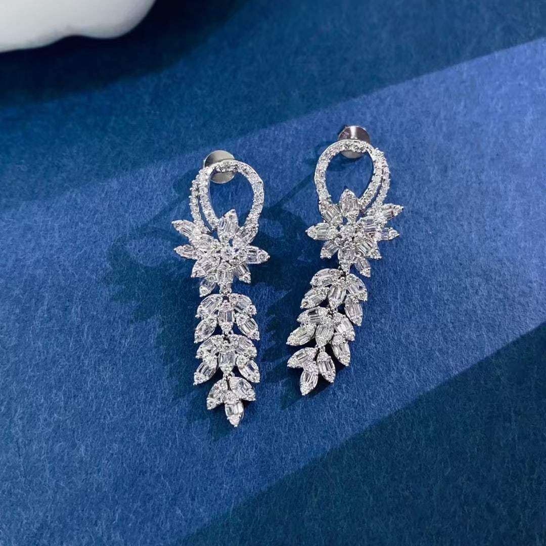 14k Gold 1.5 Ct Natural H Diamond Earrings - 5