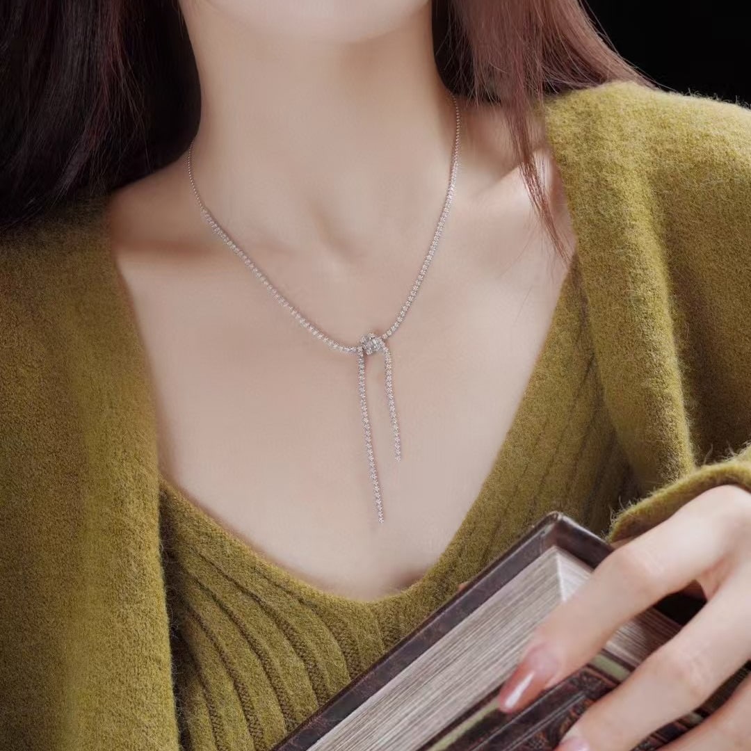 14k Gold 1.46 Ct Natural H Diamond Necklace - 2