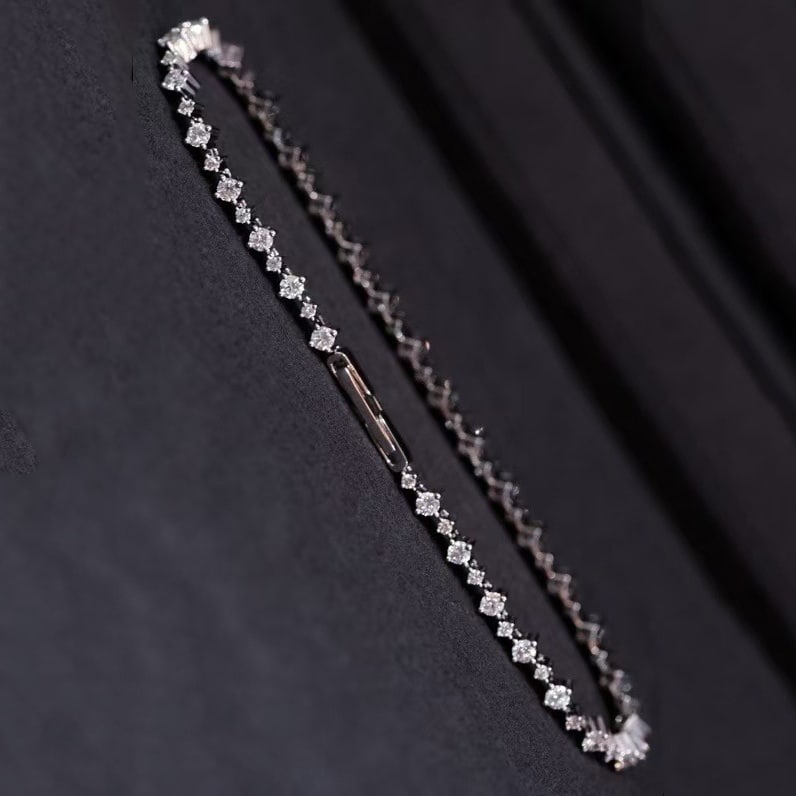 14k Gold 1.4 Ct Natural H Diamond Bracelet - 3