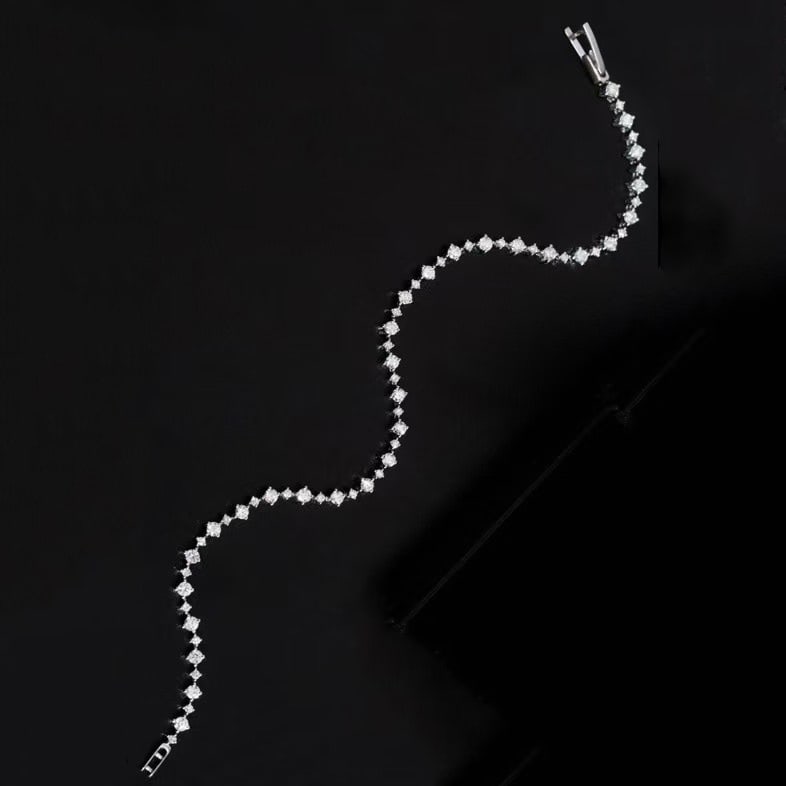 14k Gold 1.4 Ct Natural H Diamond Bracelet - 4