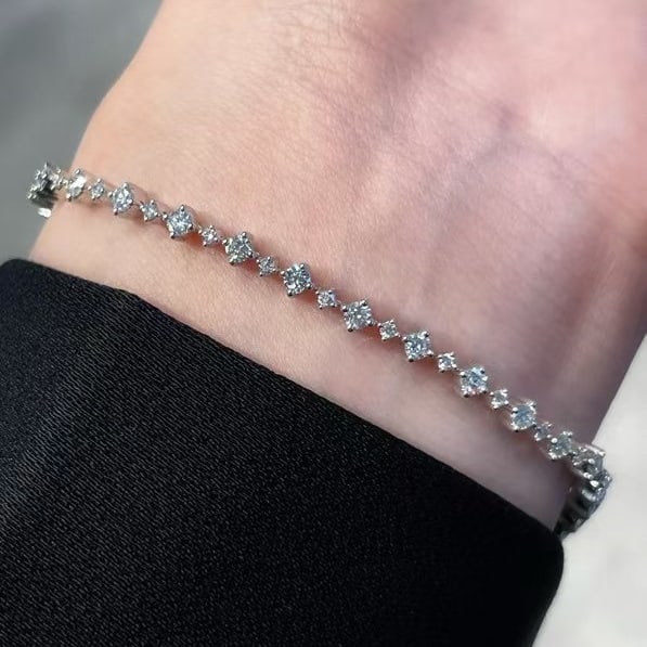 14k Gold 1.4 Ct Natural H Diamond Bracelet - 6
