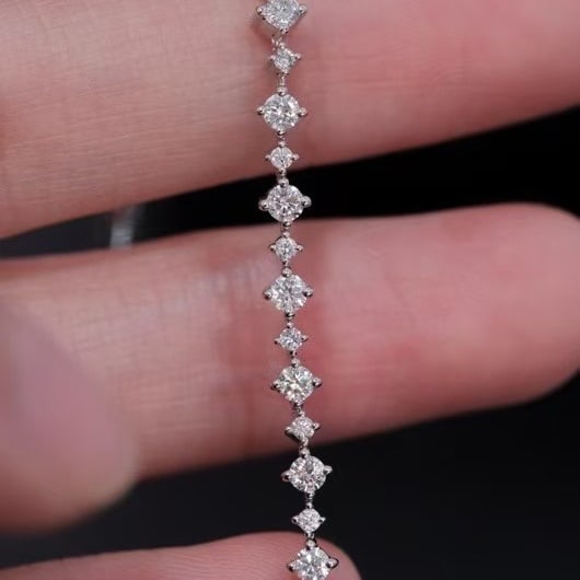 14k Gold 1.4 Ct Natural H Diamond Bracelet - 7