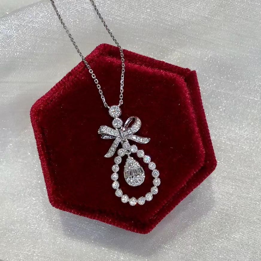 14k Gold 0.45 Ct Natural H Diamond Necklace - 5
