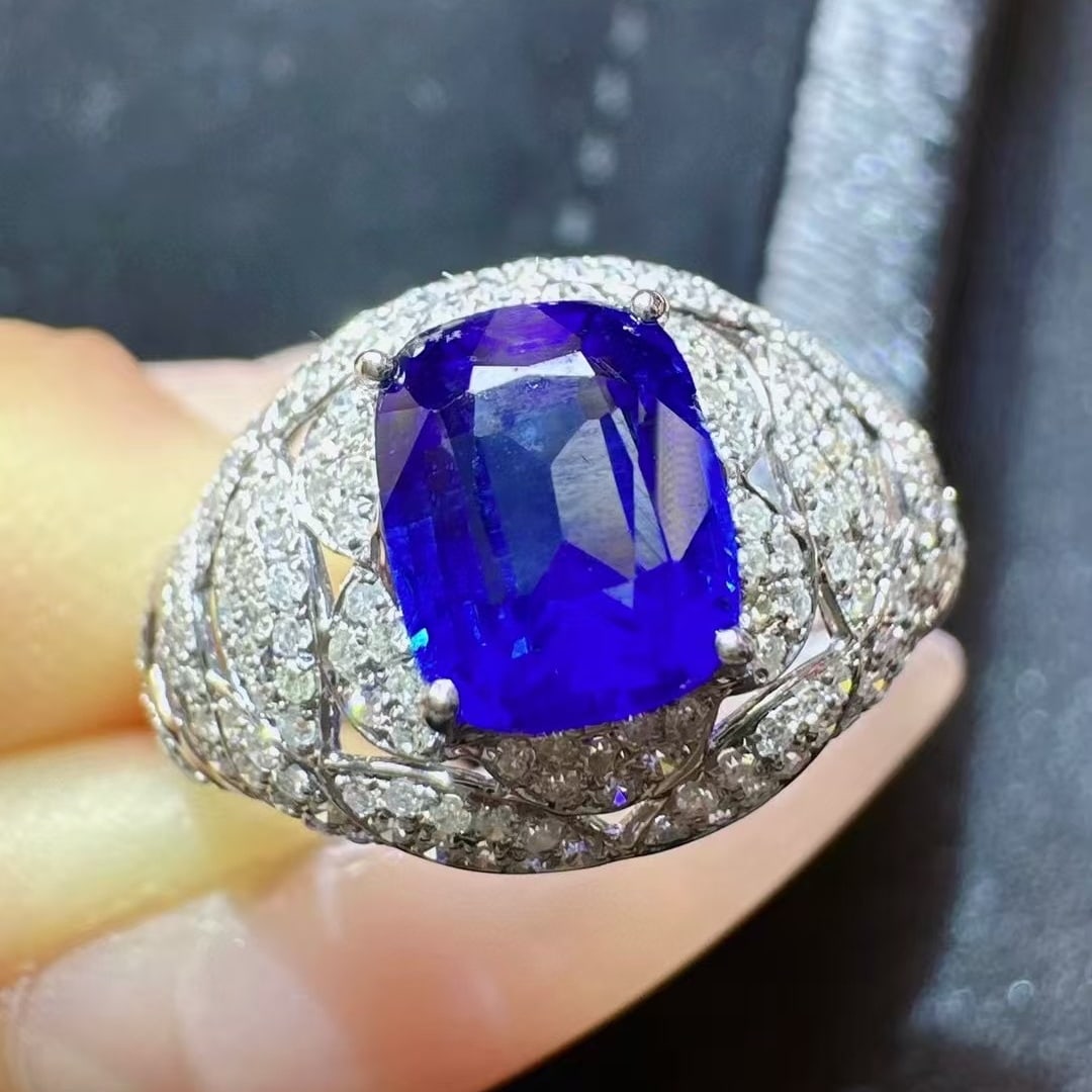 14k Gold 2.19 Ctw Natural Sapphire & Diamond Ring - 2