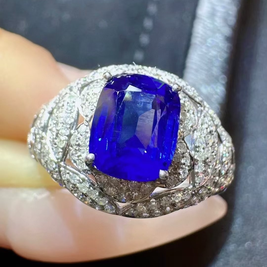 14k Gold 2.19 Ctw Natural Sapphire & Diamond Ring - 3