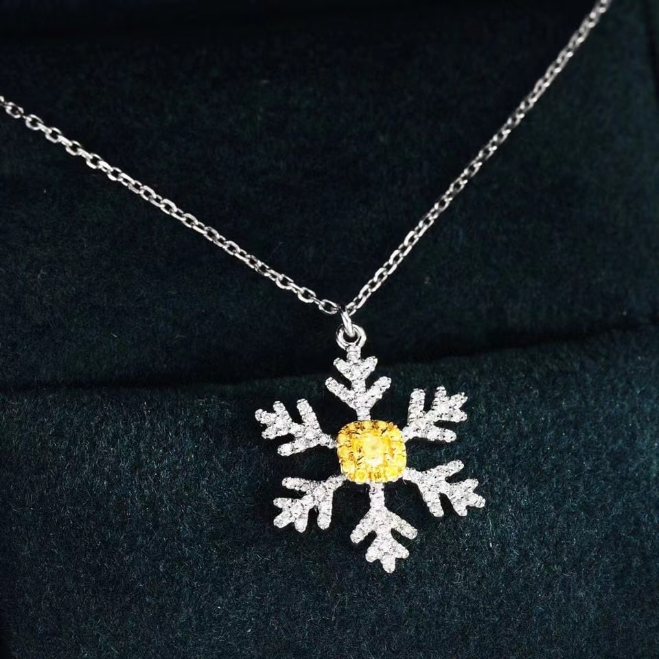 14k Gold 0.3 Ctw Natural Yellow Diamond & Diamond Necklace: Ref:230971216 // gold content:14k gold // main gemstone:yellow diamond // shape:cushion // carat weight:0. 1ct // color:yellow // treatment:natural // // adjacent gemstone 2 : diamond // shape:round /