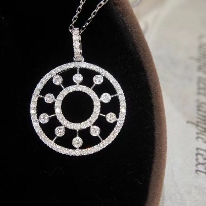 14k Gold 0.54 Ct Natural H Diamond Pendant( Without Chain ) - 2