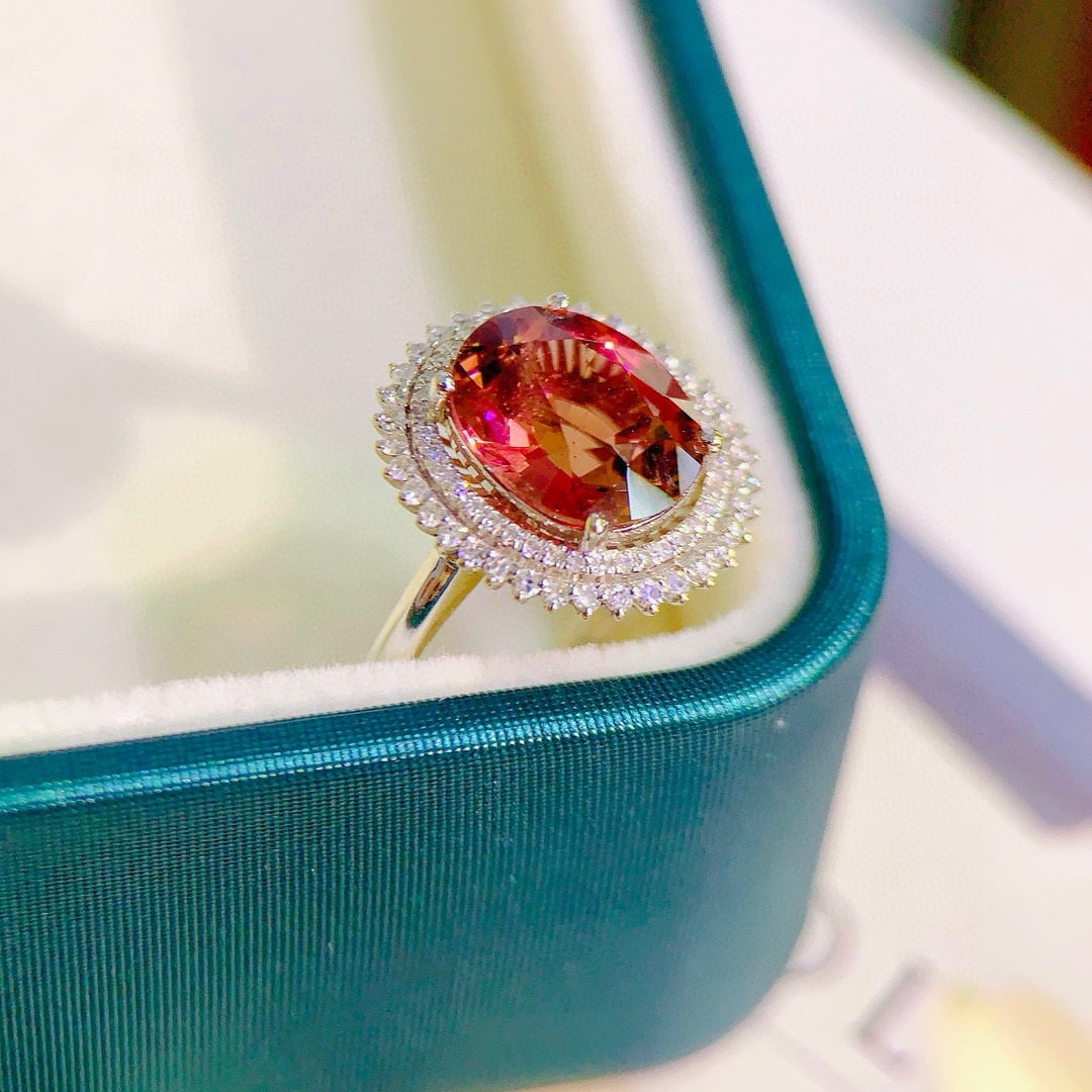14k Gold 3.20 Ctw Natural Tourmaline & Diamond Ring - 3