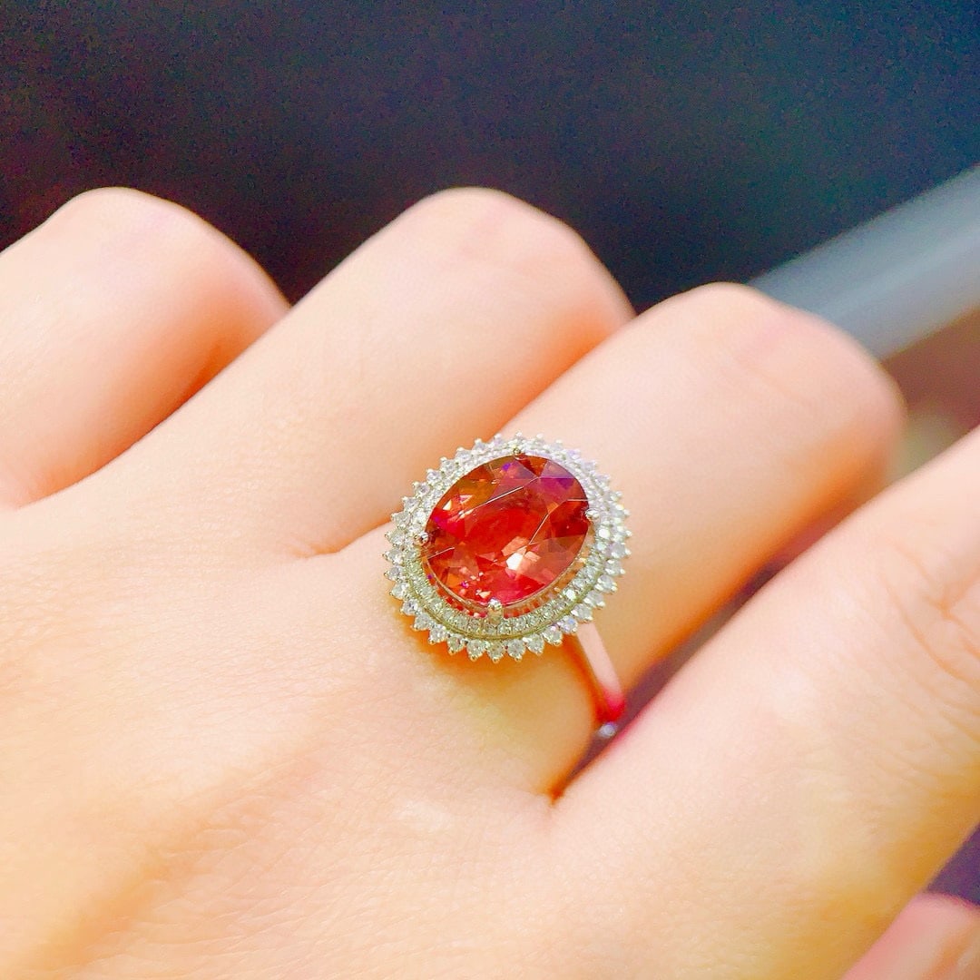 14k Gold 3.20 Ctw Natural Tourmaline & Diamond Ring - 5