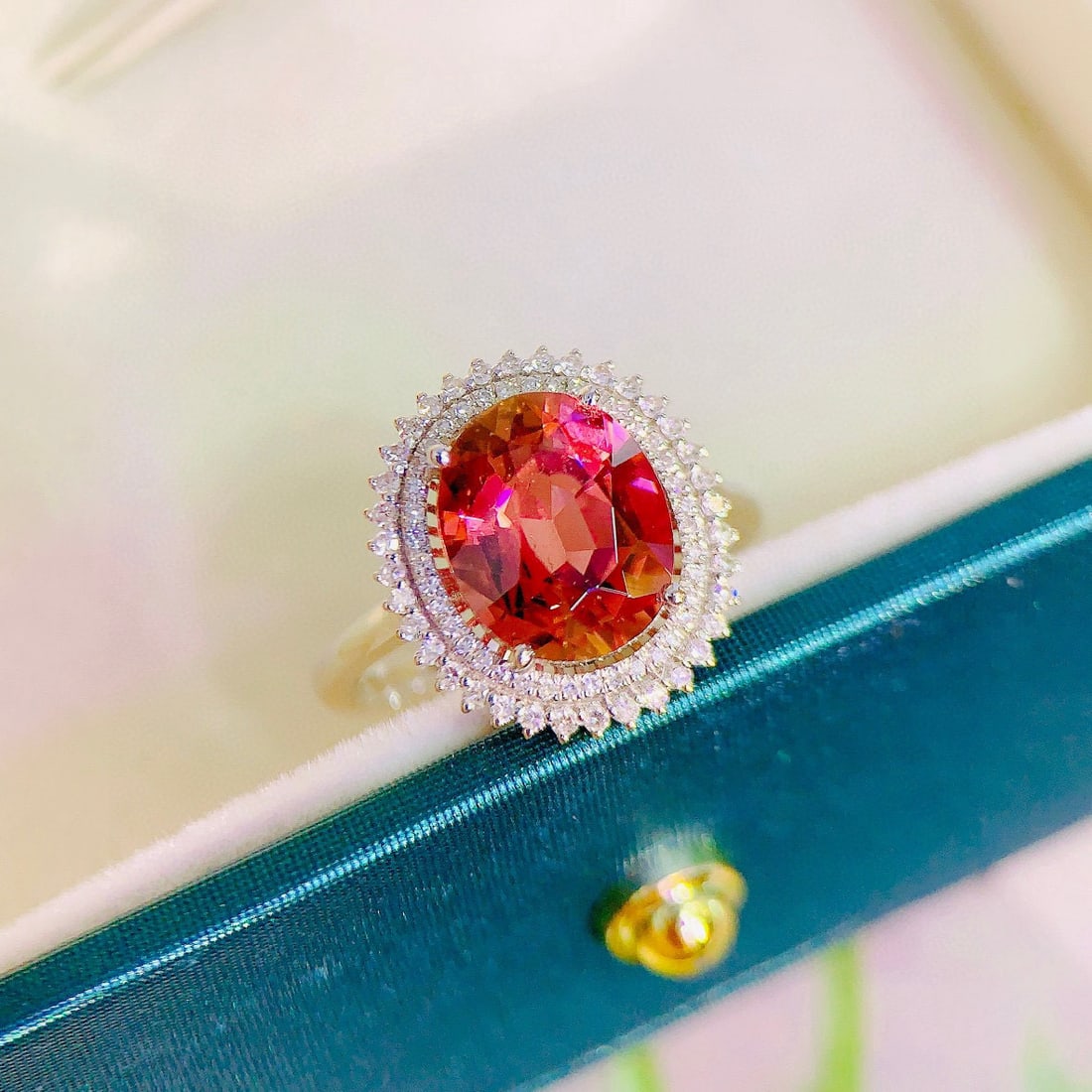 14k Gold 3.20 Ctw Natural Tourmaline & Diamond Ring - 6