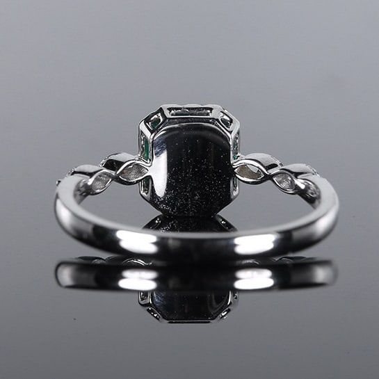 14k Gold 1.01 Ctw Vivid Green Natural Emerald & Diamond Ring - 4