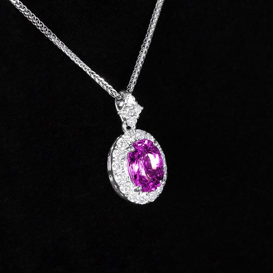 14k Gold 1.26 Ctw Natural Sapphire & Diamond Pendant( Without Chain ) - 3