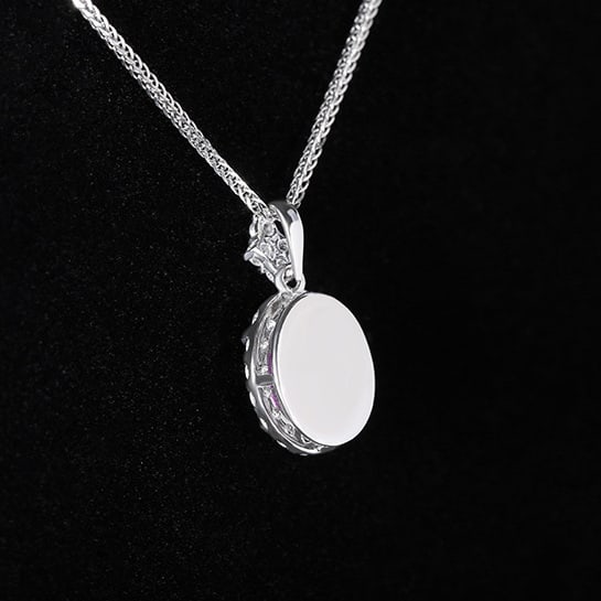14k Gold 1.26 Ctw Natural Sapphire & Diamond Pendant( Without Chain ) - 4