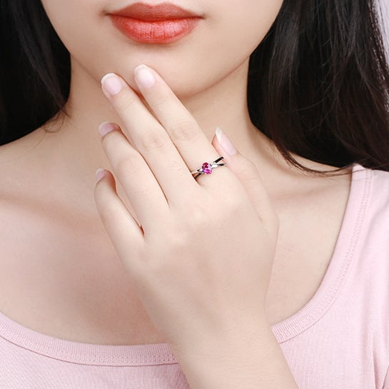 14k Gold 0.62 Ct Natural Sapphire Ring - 4