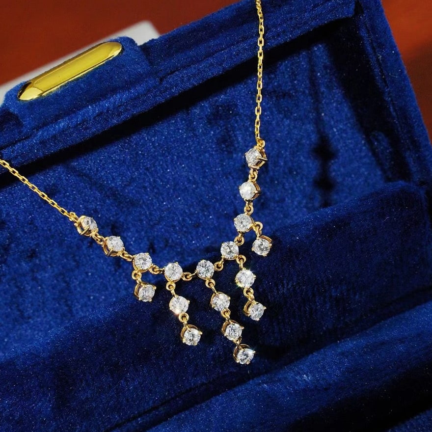 14k Gold 1.2 Ct Natural H Diamond Necklace - 3