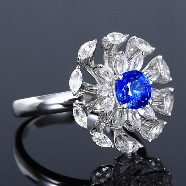 14k Gold 2.35 Ctw Natural Sapphire & Sapphire Ring - 3