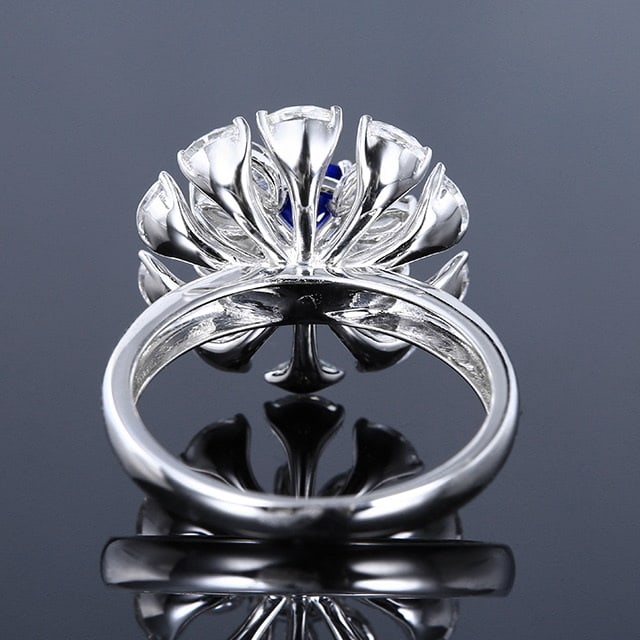 14k Gold 2.35 Ctw Natural Sapphire & Sapphire Ring - 4