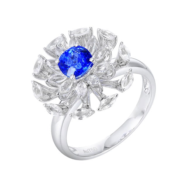 14k Gold 2.35 Ctw Natural Sapphire & Sapphire Ring - 5