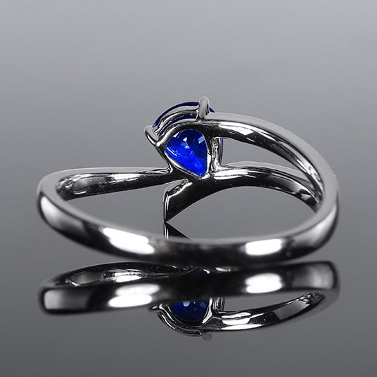 14k Gold 0.74 Ctw Natural Sapphire & Diamond Ring - 4