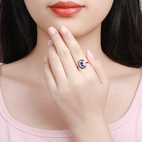 14k Gold 1.06 Ctw Natural Sapphire & Diamond Ring - 4