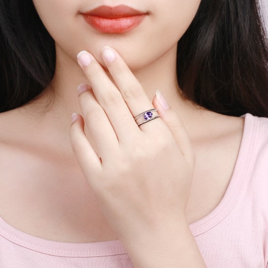 14k Gold 0.94 Ctw Natural Sapphire & Diamond Ring - 4