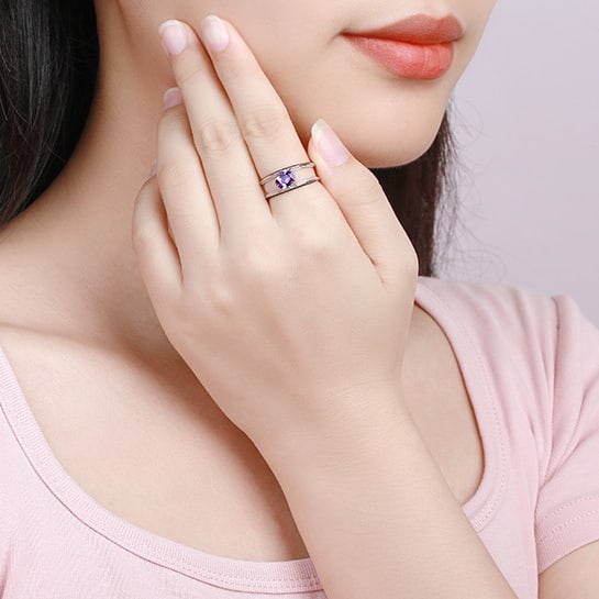14k Gold 0.94 Ctw Natural Sapphire & Diamond Ring - 5
