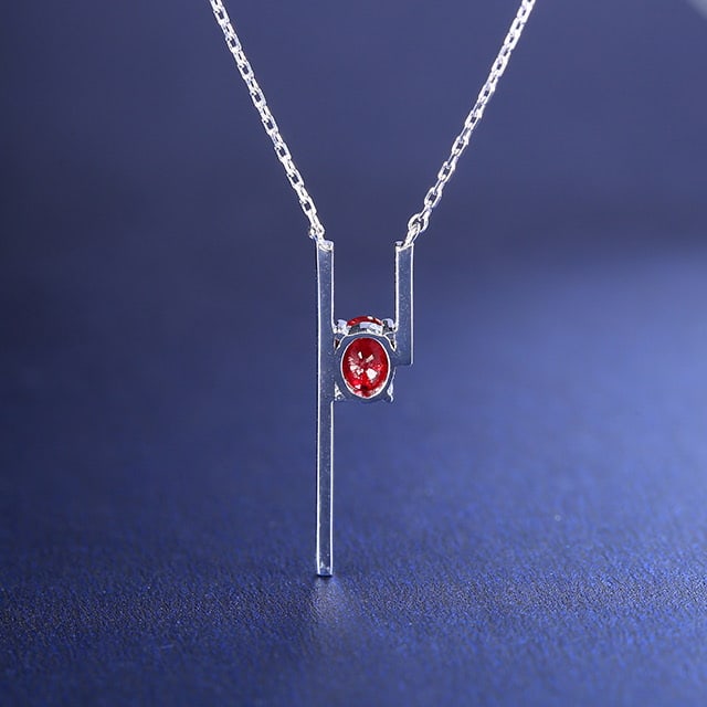 14k Gold 0.44 Ctw Natural Ruby & Diamond Necklace - 4