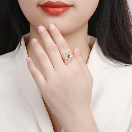 14k Gold 1.36 Ctw Natural Chrysoberyl & Diamond Ring - 5