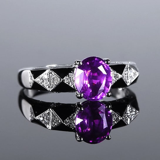 14k Gold 1.26 Ctw Natural Sapphire & Diamond Ring - 2